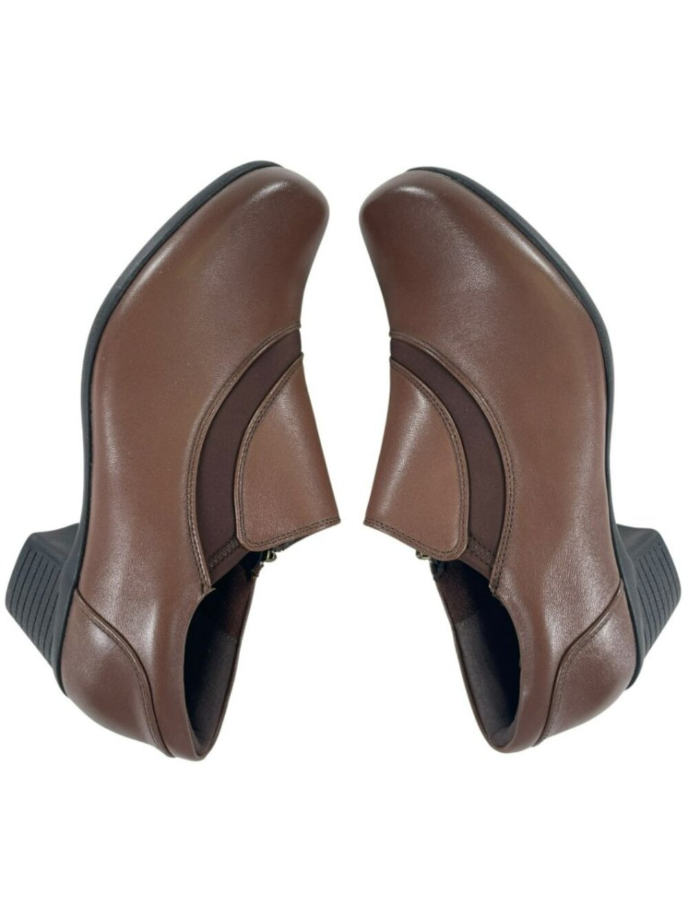 Spring Step Klay Pump Brown Leather Low Heel Zipper Shoes Women's Sz 8.5 NEW - Picture 3 of 11